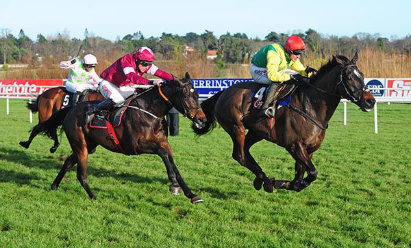 Apple's Jade challenges Supasundae (right) in the straight