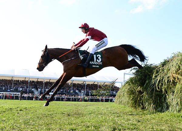 Tiger Roll and Davy Russell clear the last to win the Randox Health Aintree Grand National 