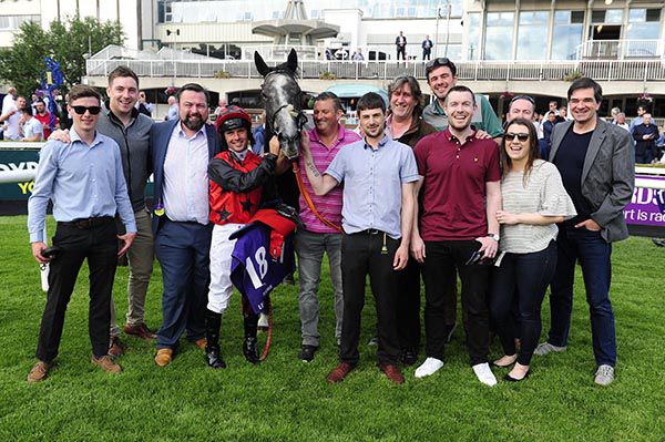 Dance Alone with Rory Cleary, trainer Damian English and members of the On Each Way Syndicate 