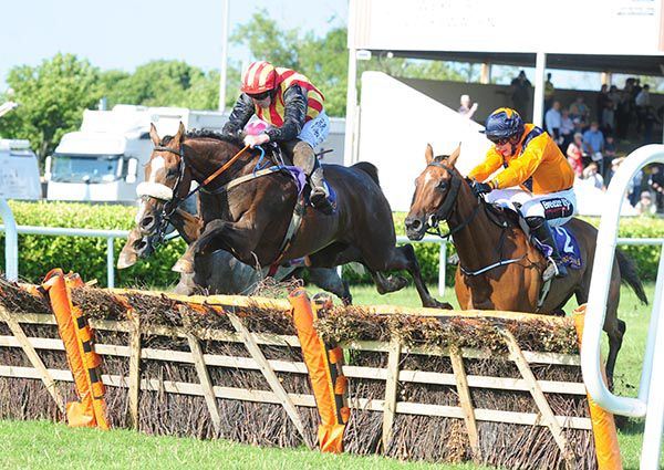 Court Tycoon, striped cap, wins under Roger Loughran