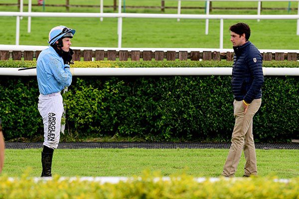 Jockey Brian Hayes with Emmet Mullins at Tipperary