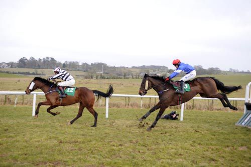 Ilikeyou and Luke McNiff race away from the last to win for trainer Mark McNiff 