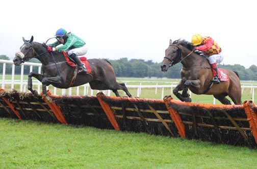 Fine Call (left) gets the better of Mullagh Abu in the fourth race at Cork.