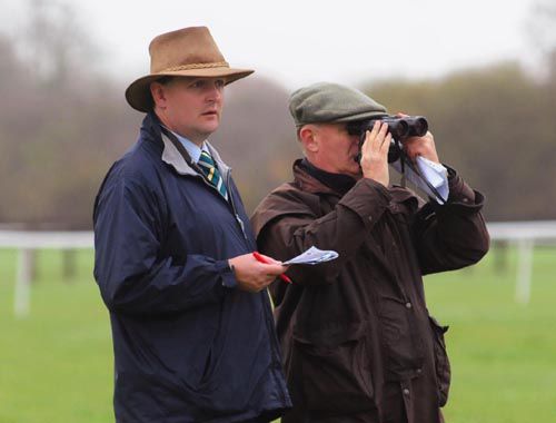 Fairyhouse manager Peter Roe (left), another 8mm of watering today