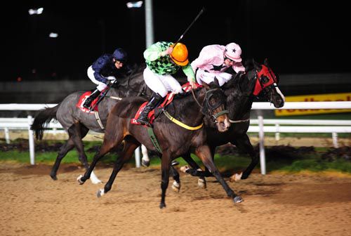 Shane Foley and Little Bug (nearside) swoop to score