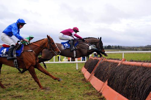 Rivage D'or jumping the last at Naas