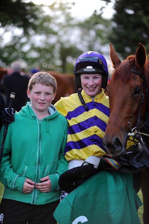 Charlie's Vic with Stephen Kelly, son of   trainer Noel Kelly, and Nina Carberry 