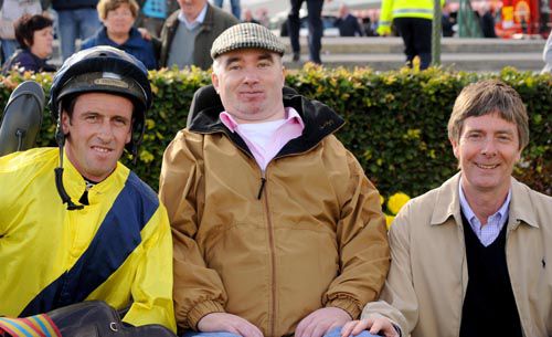 Winning connections of Black Benny, from left to right; Pat Murphy, Shane Broderick & Barry Connell