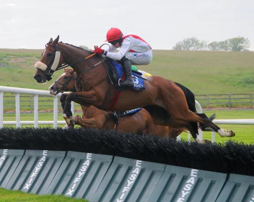 Jamsie Hall throws a big jump for Davy Condon