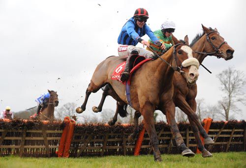 Treat Yourself (nearside) battles it out with Call Rog at Gowran