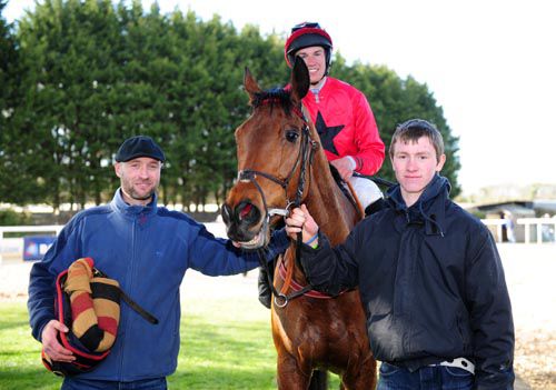 Forty Foot Tom is led back into the parade ring after his success