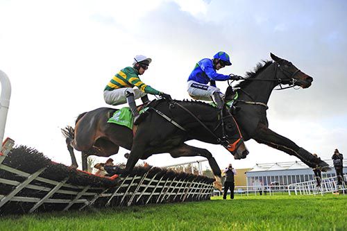 Hurricane Fly (right) and Jezki meet again in the Ryanair Hurdle at Leopardstown