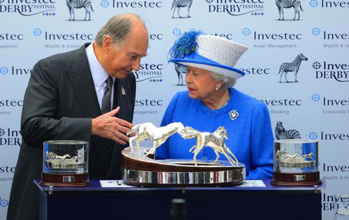 The late Aga Khan with the late Queen