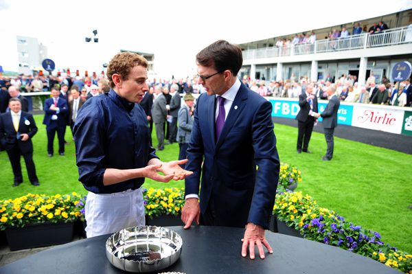 Ryan Moore and Aidan O'Brien at the Curragh on Sunday