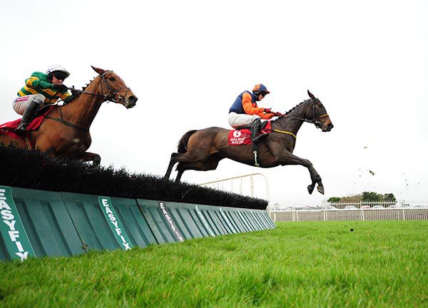 Half The Odds and Jonathan Moore clear a flight from A Hardy Nailer and Barry Geraghty