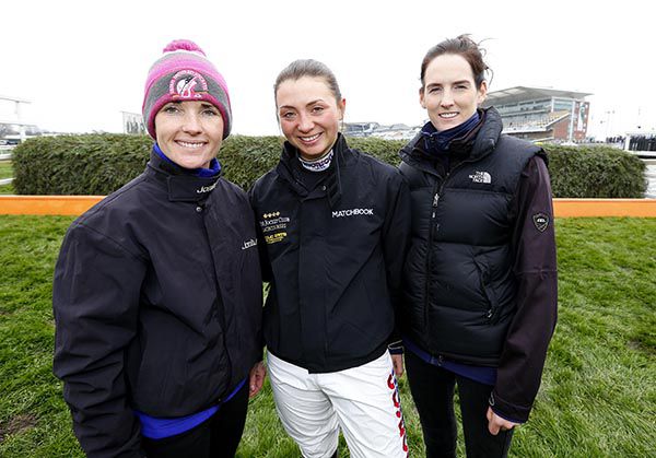 Katie Walsh (Baie Des Iles), Bryony Frost (Milansbar) and Rachael Blackmore (Alpha Des Obeaux)