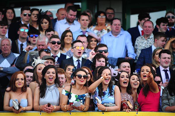 DOWN ROYAL A big crowd for May Bank Holiday Monday racing at Down Royal with racegoers cheering home their horses 