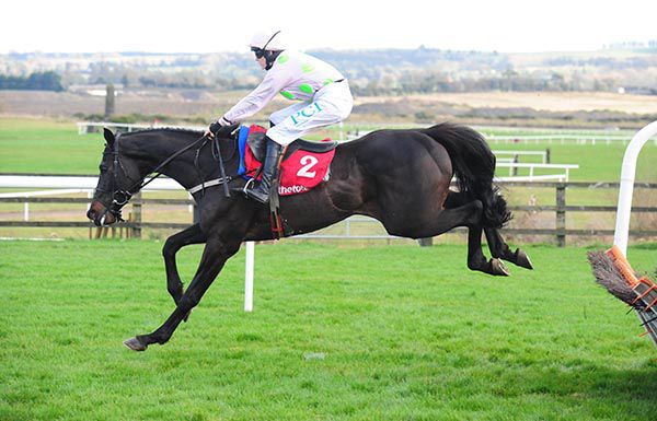Burrows Saint and Rachael Blackmore win the Bet With Tote at Punchestown Hurdle