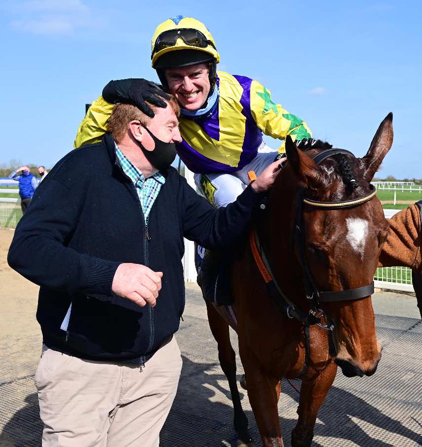 Shark Hanlon and Jody McGarvey in jubilant mood after Skyace's Grade 1 win at Fairyhouse