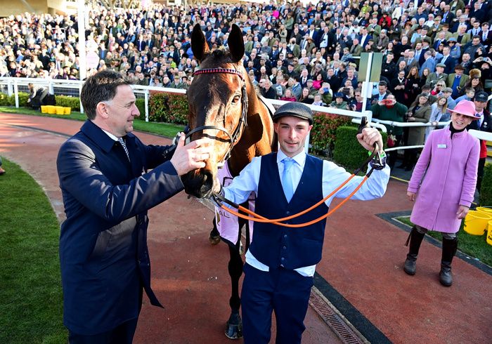  A PLUS TARD after his Gold Cup win with trainer Henry de Bromhead 