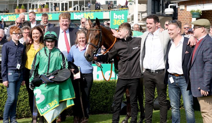 Hewick and his connections pictured at Sandown in April