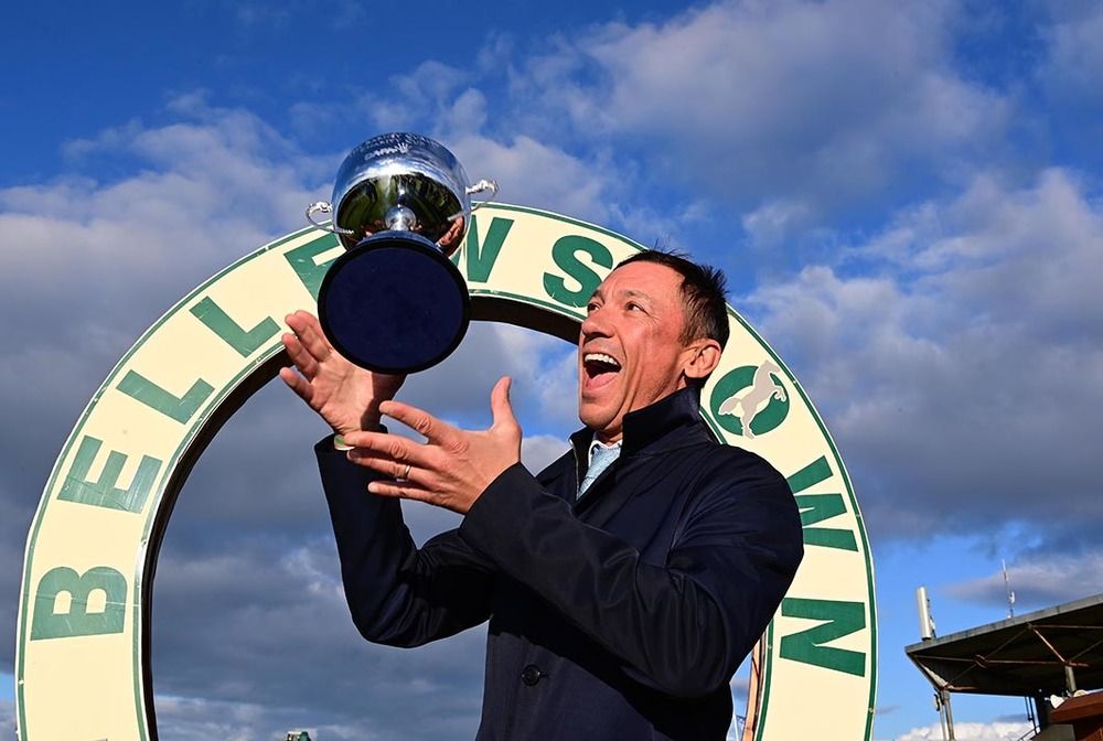 Frankie Dettori with the The Barney Curley Cup 