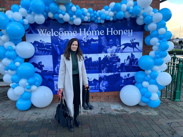 Rachael Blackmore arriving at Fairyhouse on Sunday to ride Honeysuckle