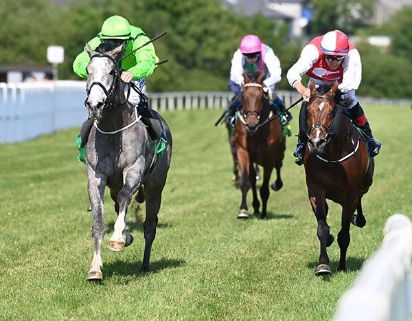 Grey Leader and Gary Carroll win the Irish Stallion Farms EBF Median Auction Race 