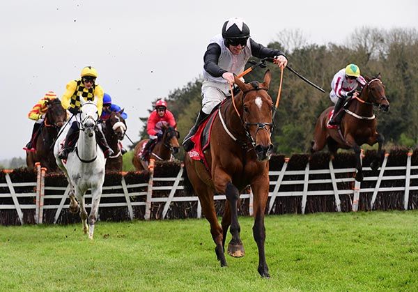 Teahupoo and Jack Kennedy go clear of the Paul Townend-ridden grey Asterion Forlonge in the Champion Stayers Hurdle 