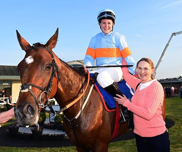 Frances Crowley with her daughter Hannah Smullen after Fillusin won at Tramore 