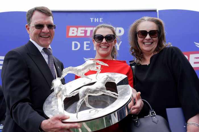 Aidan O'Brien with daughter and wife Ann Marie