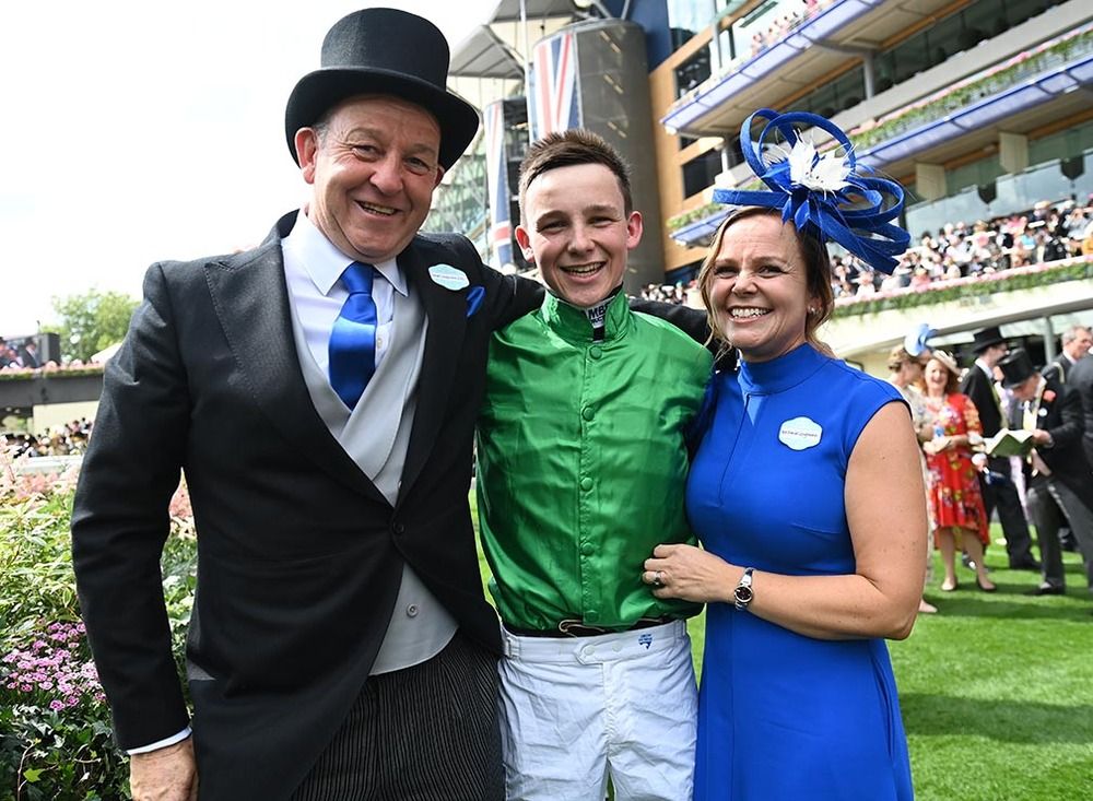 Jockey Billy Loughnane with parents after win on Rashabar's Ascot win