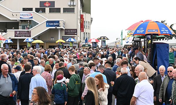 A vibrant betting ring at Galway