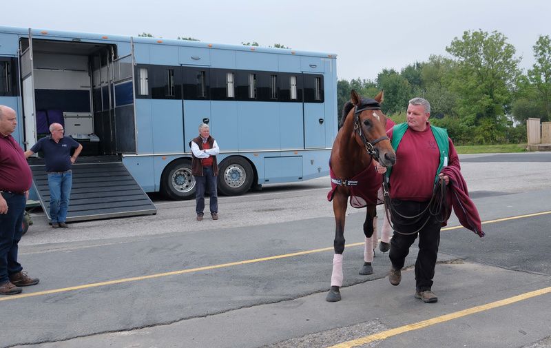 City Of Troy arriving at Southwell with his groom David Hickey