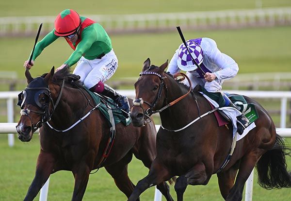 Apercu (left) and Fleetfoot fight out the finish