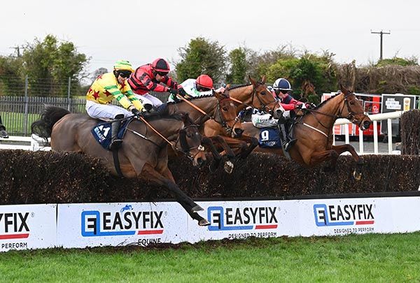 The Folkes Tiara (2nd left) challenges at the last