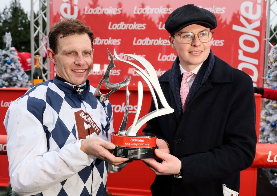 Paul Townend and Joseph O'Brien with the King George trophy