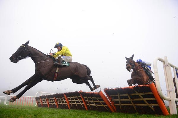 Enniskerry in full flight under Sean Flanagan (yellow colours) 