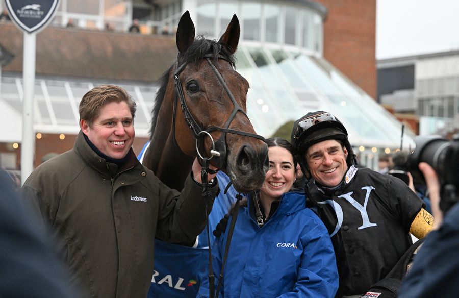 Dan and Harry Skelton with The New Lion at Newbury